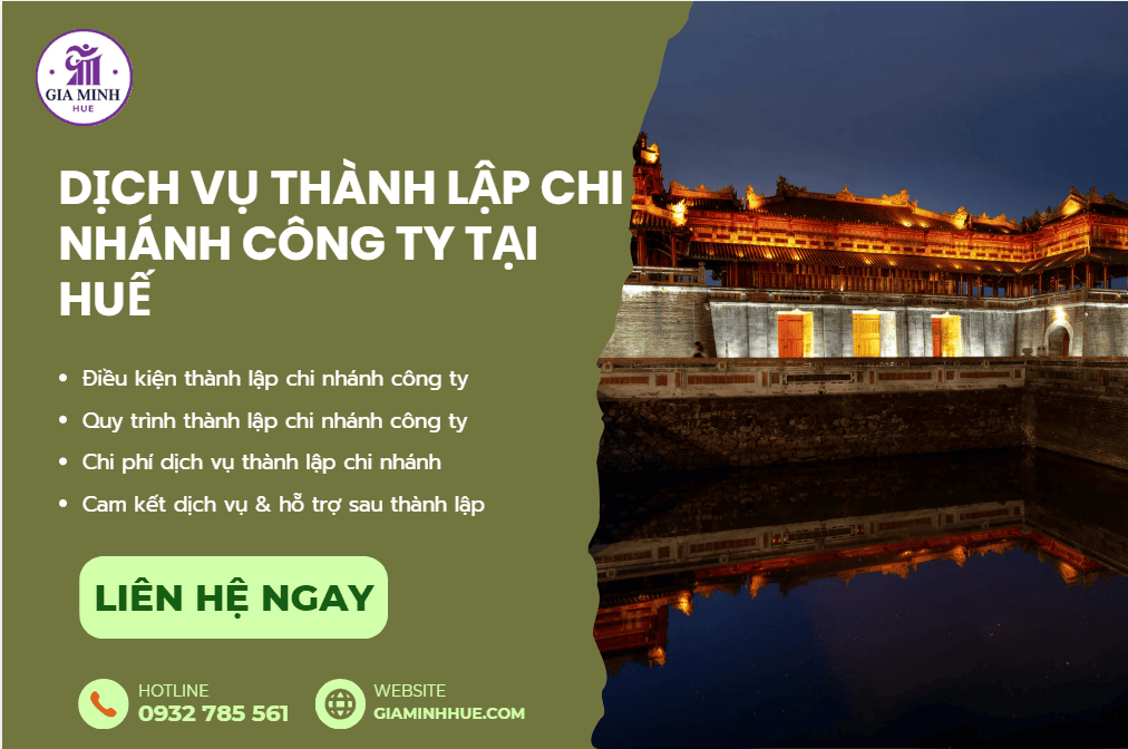 Hồ sơ đăng ký chi nhánh công ty tại Huế