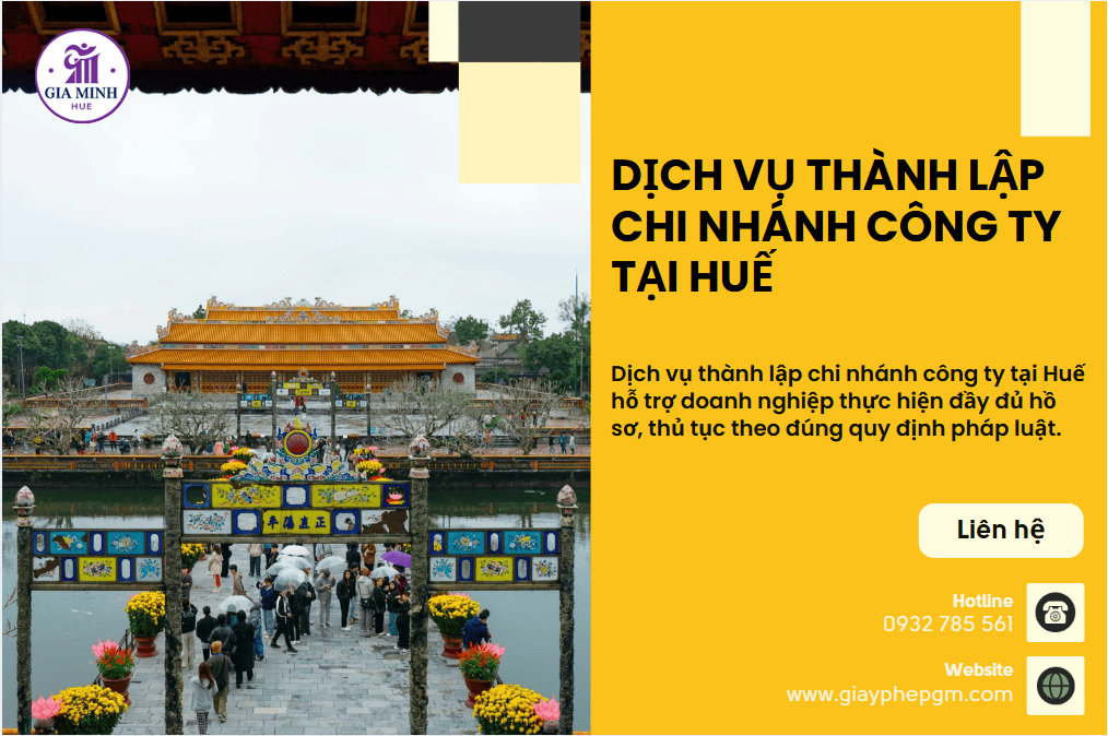 Nộp hồ sơ chi nhánh công ty tại Huế