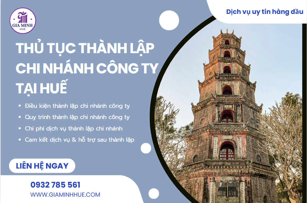 Thủ tục thành lập chi nhánh công ty tại Huế