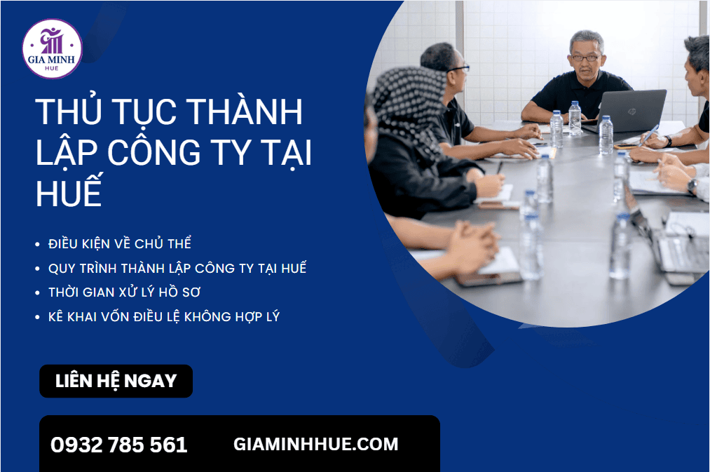 Thủ tục thành lập công ty tại Huế