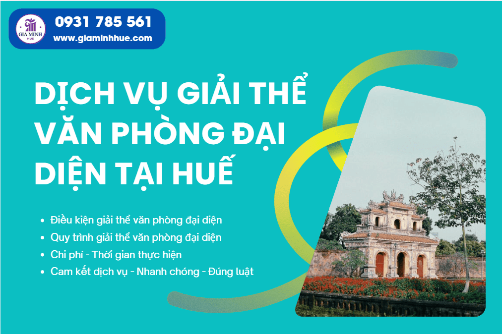 Dịch vụ giải thể văn phòng đại diện tại Huế trọn gói, hỗ trợ hồ sơ và nộp Sở KH&ĐT đúng quy định.